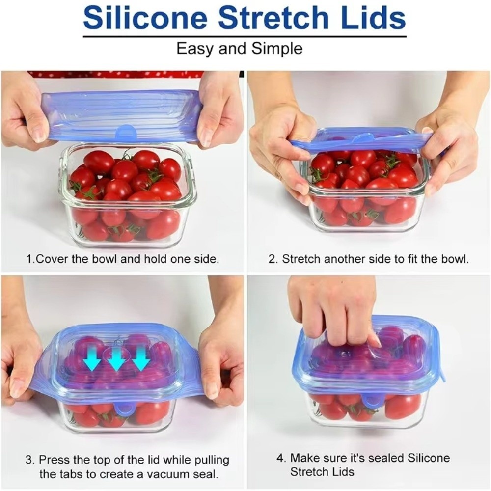 6PCS New Reusable Fresh-keepin - Silicone Stretch Lid 评论和价格