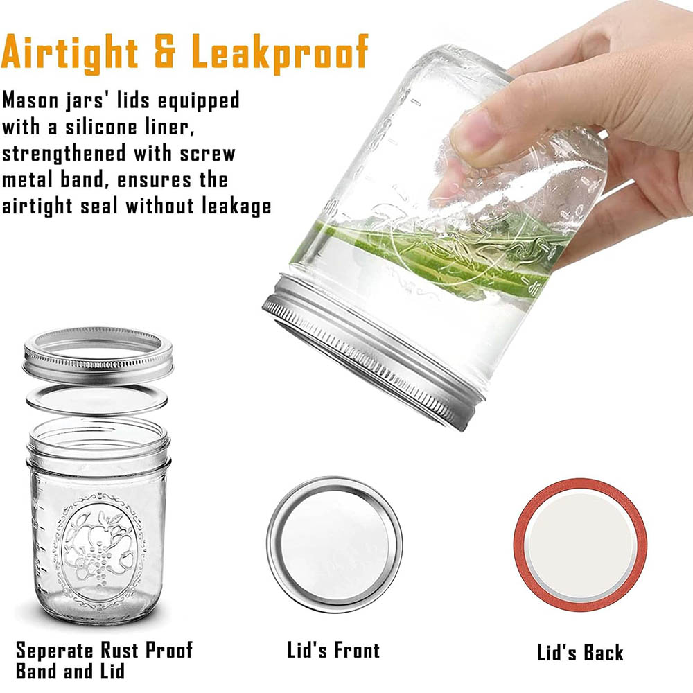 16oz Wide Mouth Mason Jars wit - Food Storage With Lids 评论和价格
