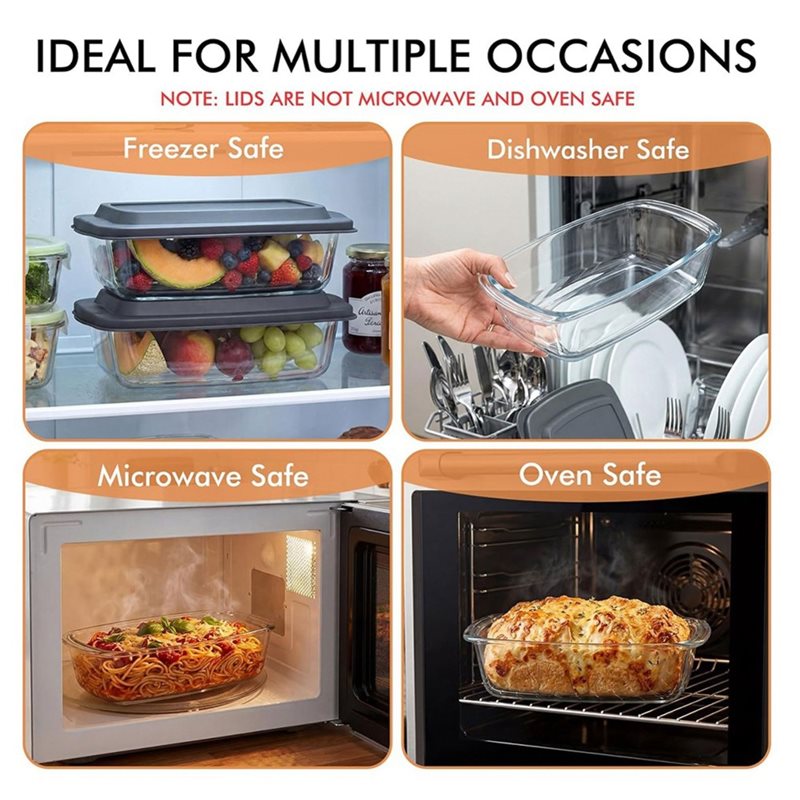 ABMR-Loaf Pan 2-Pack LARGE 7.6 - Food Storage Glass Containers Large 评论和价格