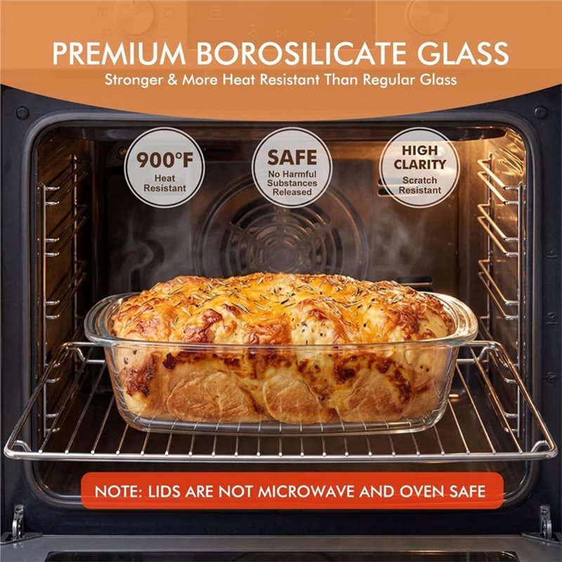 ABMR-Loaf Pan 2-Pack LARGE 7.6 - Food Storage Glass Containers Large 评论和价格
