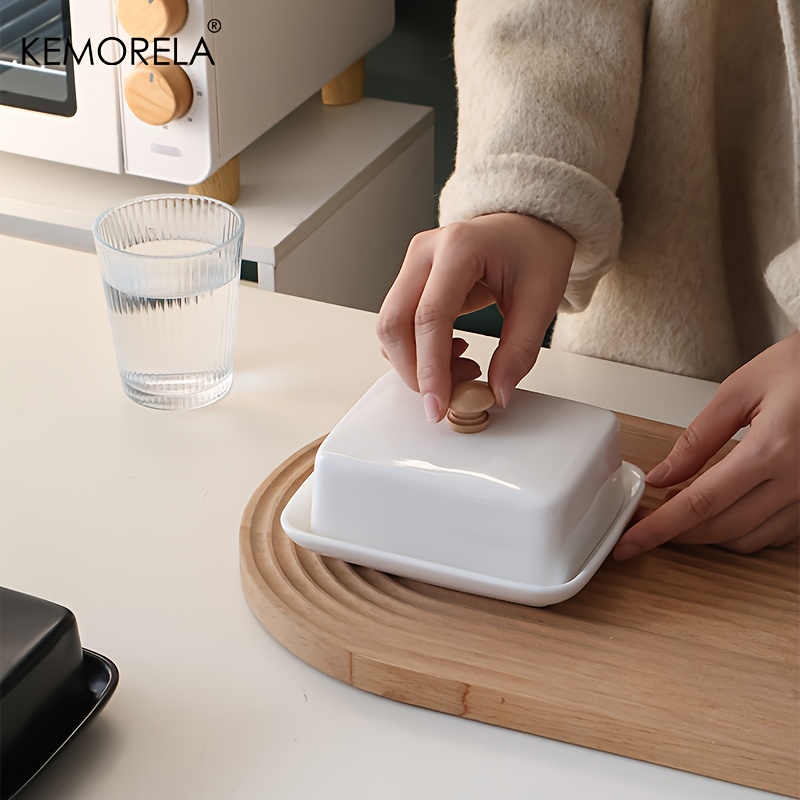 Ceramic Butter Dish with Lid R - Food Storage Drawer Organizer 评论和价格
