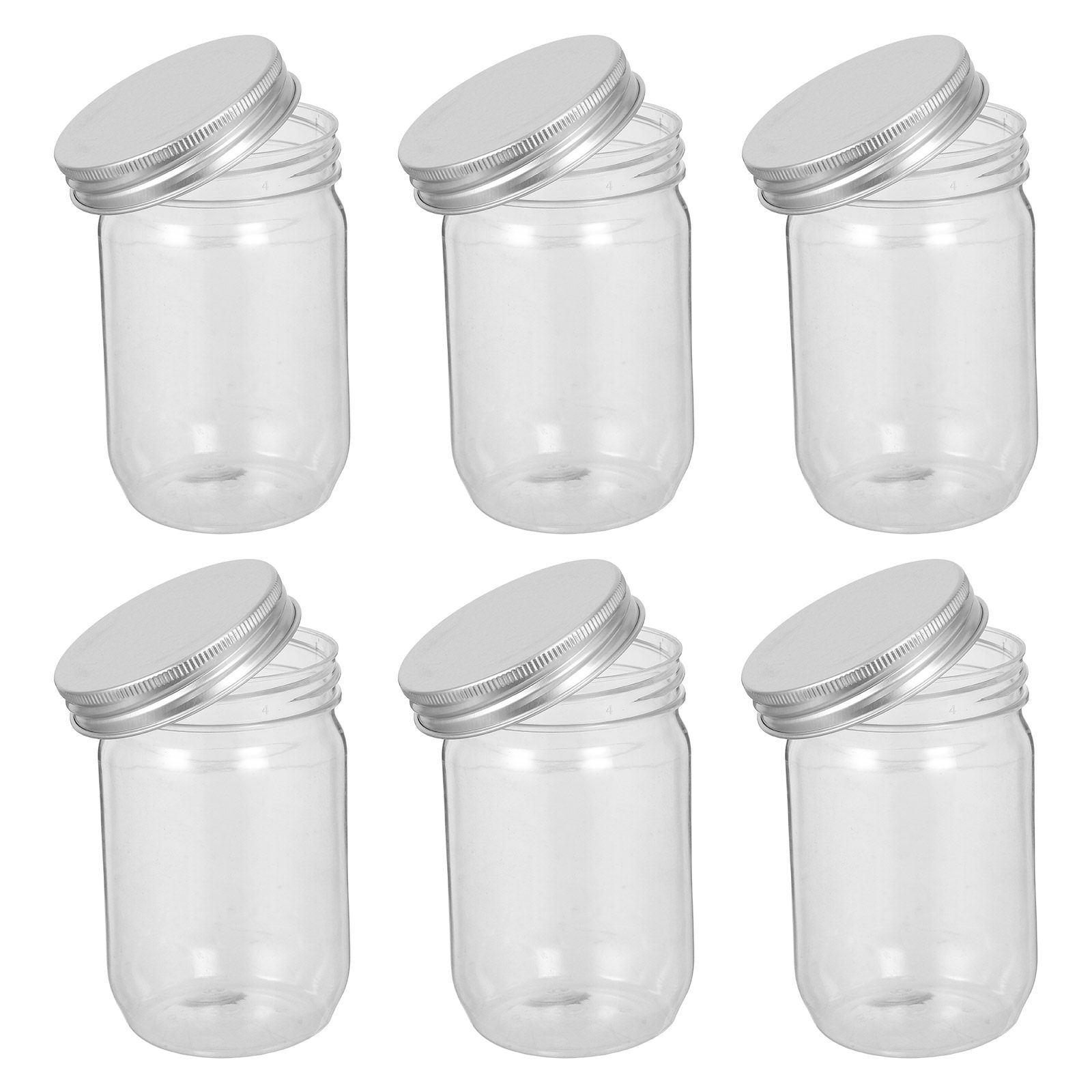 6Pcs Clear Plastic Mason Jars  - Food Storage With Lids 评论和价格