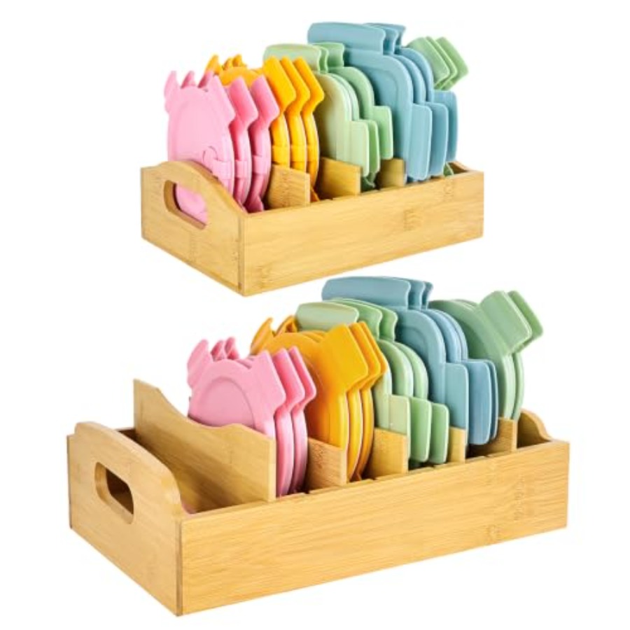 2 Pack Bamboo Lid Organizer, 1 - Food Storage With Lids 评论和价格