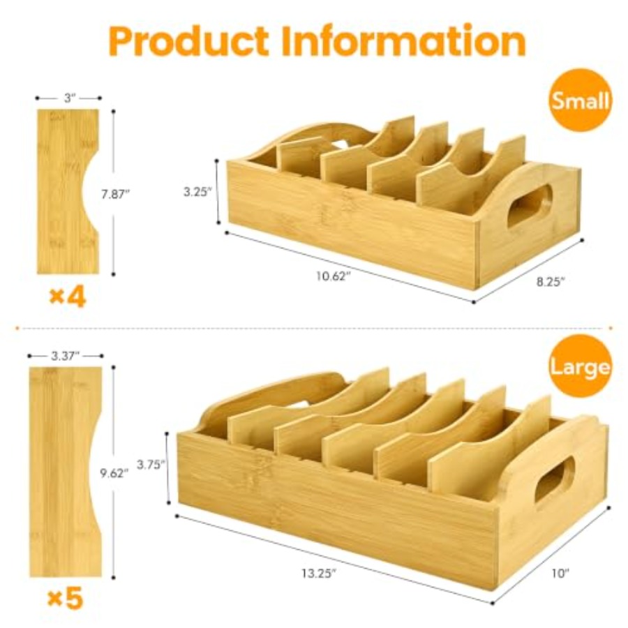 2 Pack Bamboo Lid Organizer, 1 - Food Storage With Lids 评论和价格