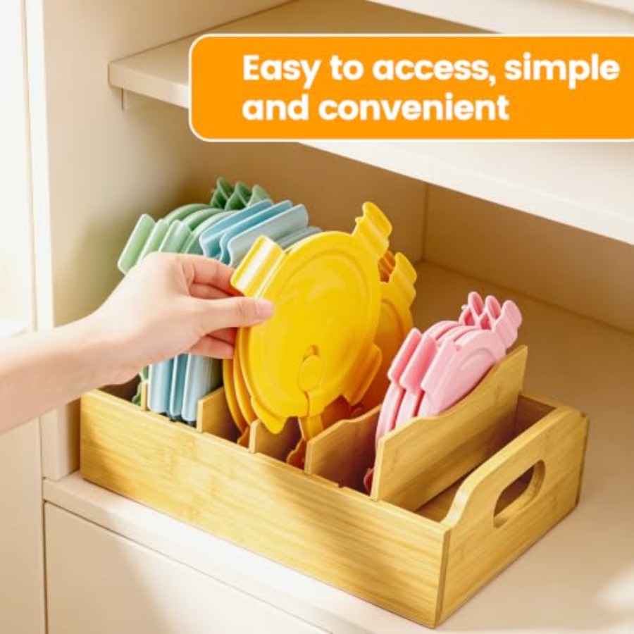 2 Pack Bamboo Lid Organizer, 1 - Food Storage With Lids 评论和价格