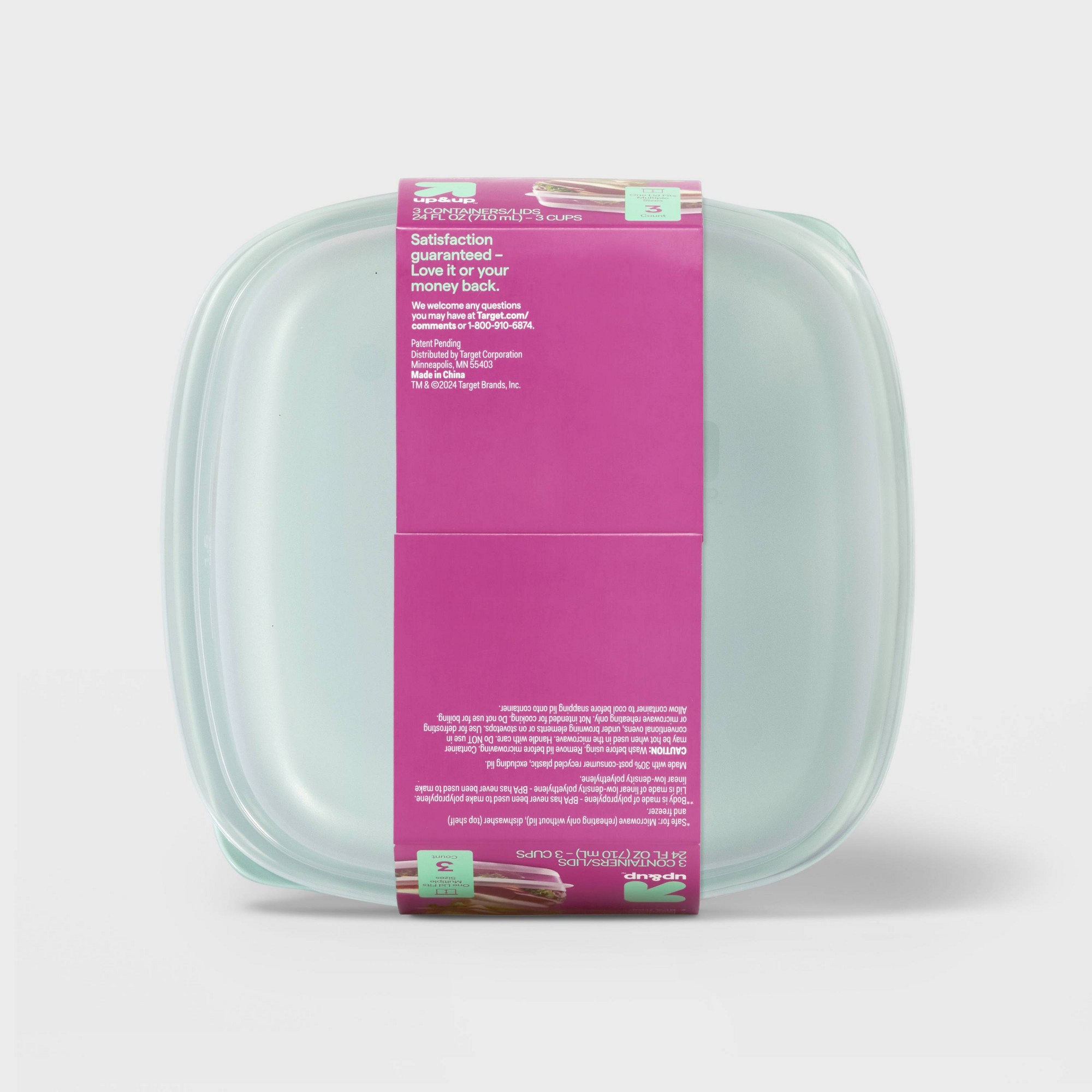 3ct Square Food Storage Contai - Food Storage Meal Prep 评论和价格