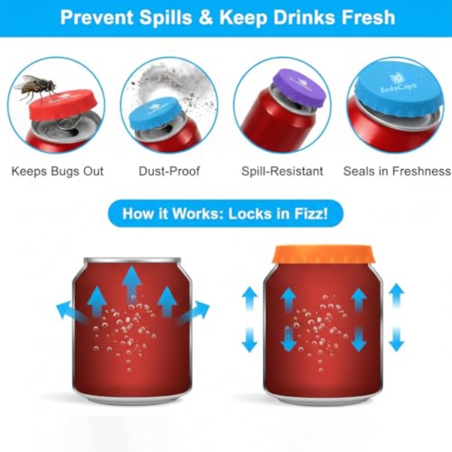 Silicone Soda Can Covers Reusa - Silicone Stretch Lid 评论和价格